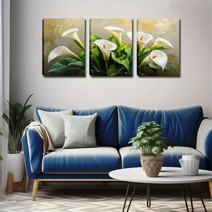 3pcs Water Lily Flower Reflection Perfect Wall Art Set Canvas Framed 40x60cm - High Quality Print 100% Australian Made Wall Canvas Ready to Hang