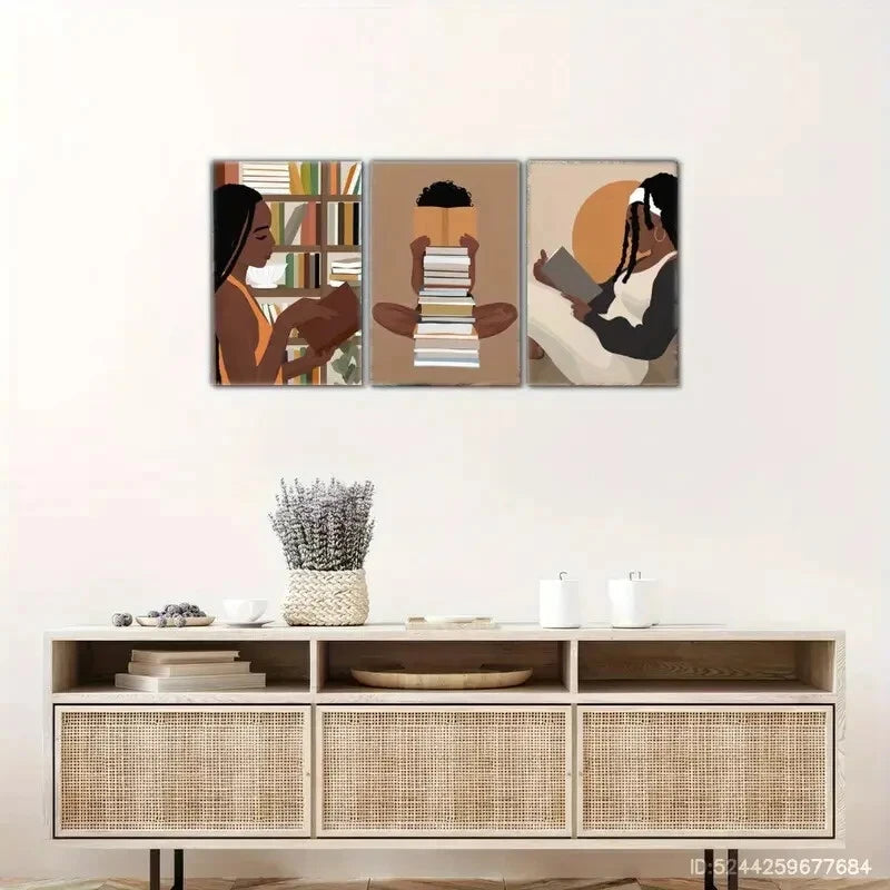 3pcs Modern Woman Art Fashion Art Poster Decoration Metal Print Ready to Hang