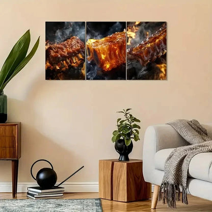 3pcs Featuring smoky Ripkin Illustration Metal Print Ready to Hang Art