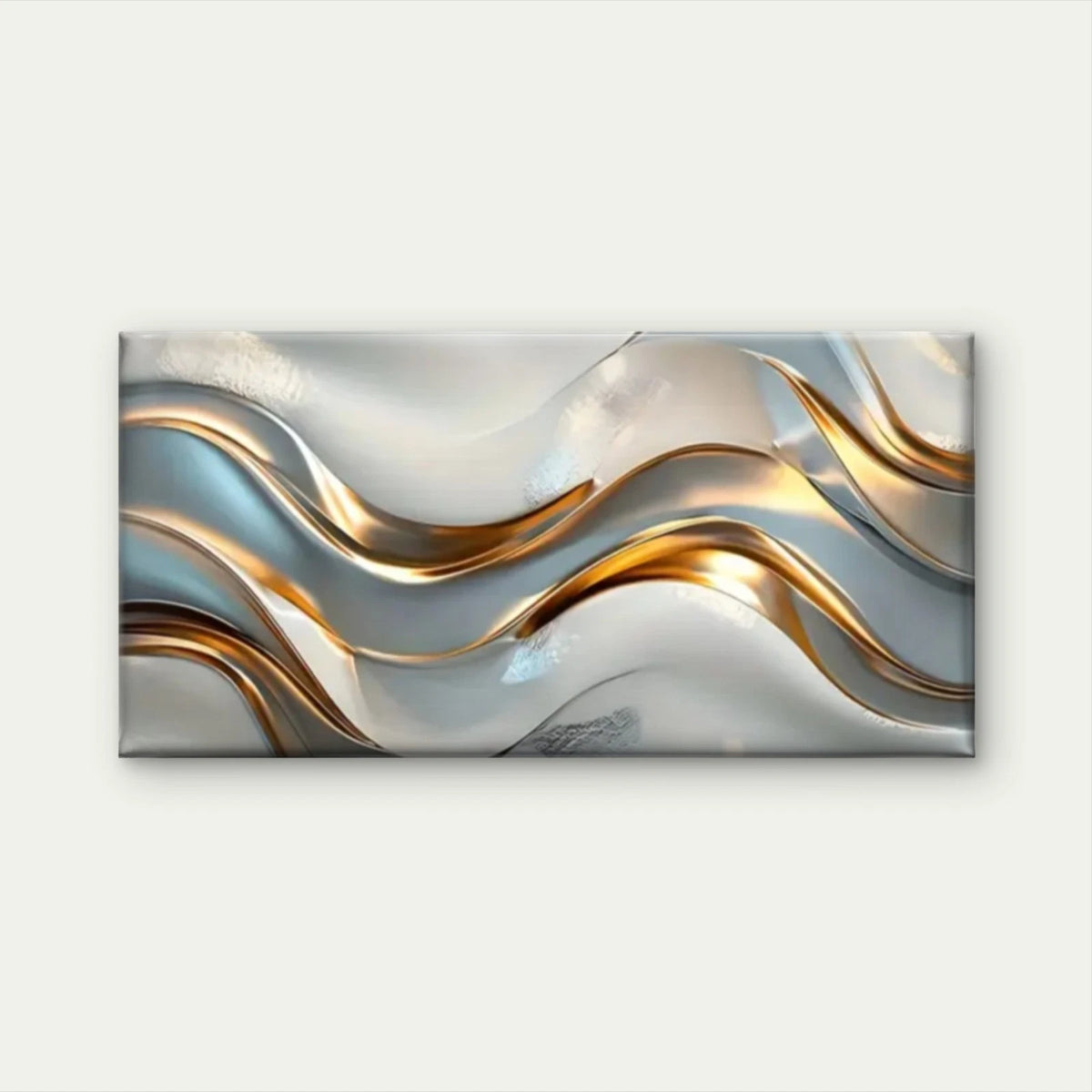 Gold Silvery Swirl Abstract Wall Art Canvas Office Home Room Framed 120x60cm