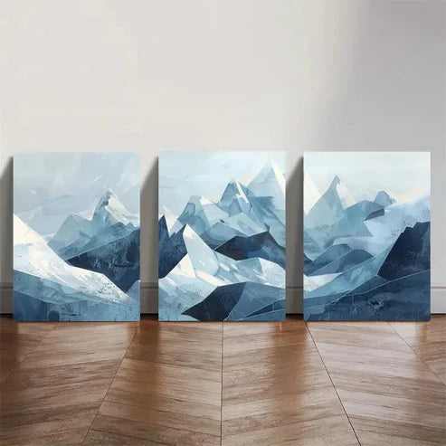 3pcs Abstract Mountain Triptych Wall Art Set Canvas Unframed - High Quality Print 100% Australian Made Wall Canvas