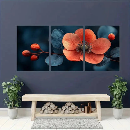 3pcs Dark Moody Wildflower Floral Botanical Metal Print Ready to Hang Art
