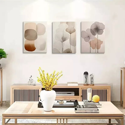 3pcs  Minimalist Floral Pattern Wall Art Set Canvas Framed 50x70cm - High Quality Print 100% Australian Made Wall Canvas Ready to Hang