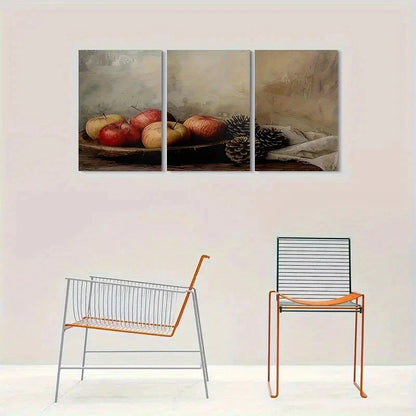 3pcs Abstract Still Life Fruits Metal Print Ready to Hang Art