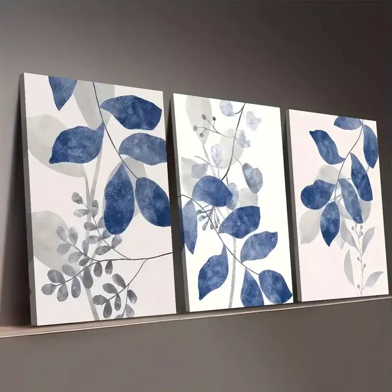 3pcs Modern Style Abstract Natural Plant Leaf Wall Art Set Canvas Framed 50x70cm - High Quality Print 100% Australian Made Wall Canvas Ready to Hang - Bella Home Decor