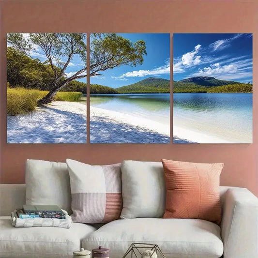 3pcs Boorangoora Fraser Island Illustration Metal Print Ready to Hang Art
