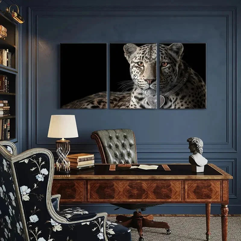 3pcs Luxurious Heart Pendant Wild Beauty Metal Print Ready to Hang Art