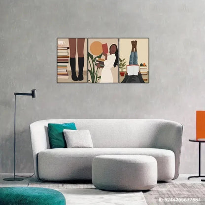 3pcs Black Woman Art Poster Bohemian Style Metal Print Ready to Hang Art