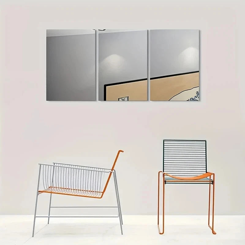 3pcs Modern Abstract Gray Beige Colour Metal Print Ready to Hang Art