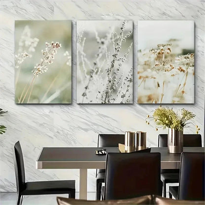 3pcs Botanical Vintage Botanicals Boho Metal Print Ready to Hang Art