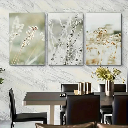 3pcs Botanical Vintage Botanicals Boho Metal Print Ready to Hang Art