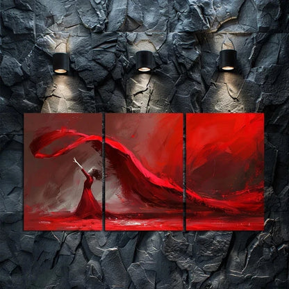 3pcs Dynamic Dance Oil Painting Metal Print Ready to Hang Art