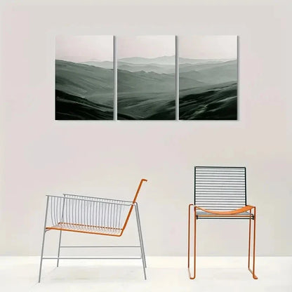 3pcs Abstract Modern Mountain View Metal Print Ready to Hang Art