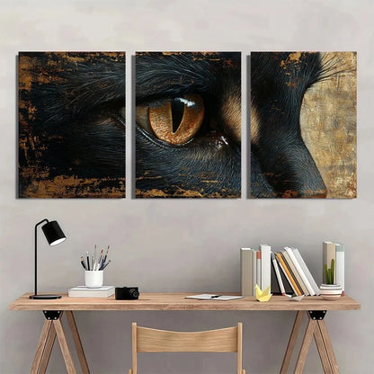 3pcs Egyptian Goddess of Cats Metal Print Ready to Hang Art