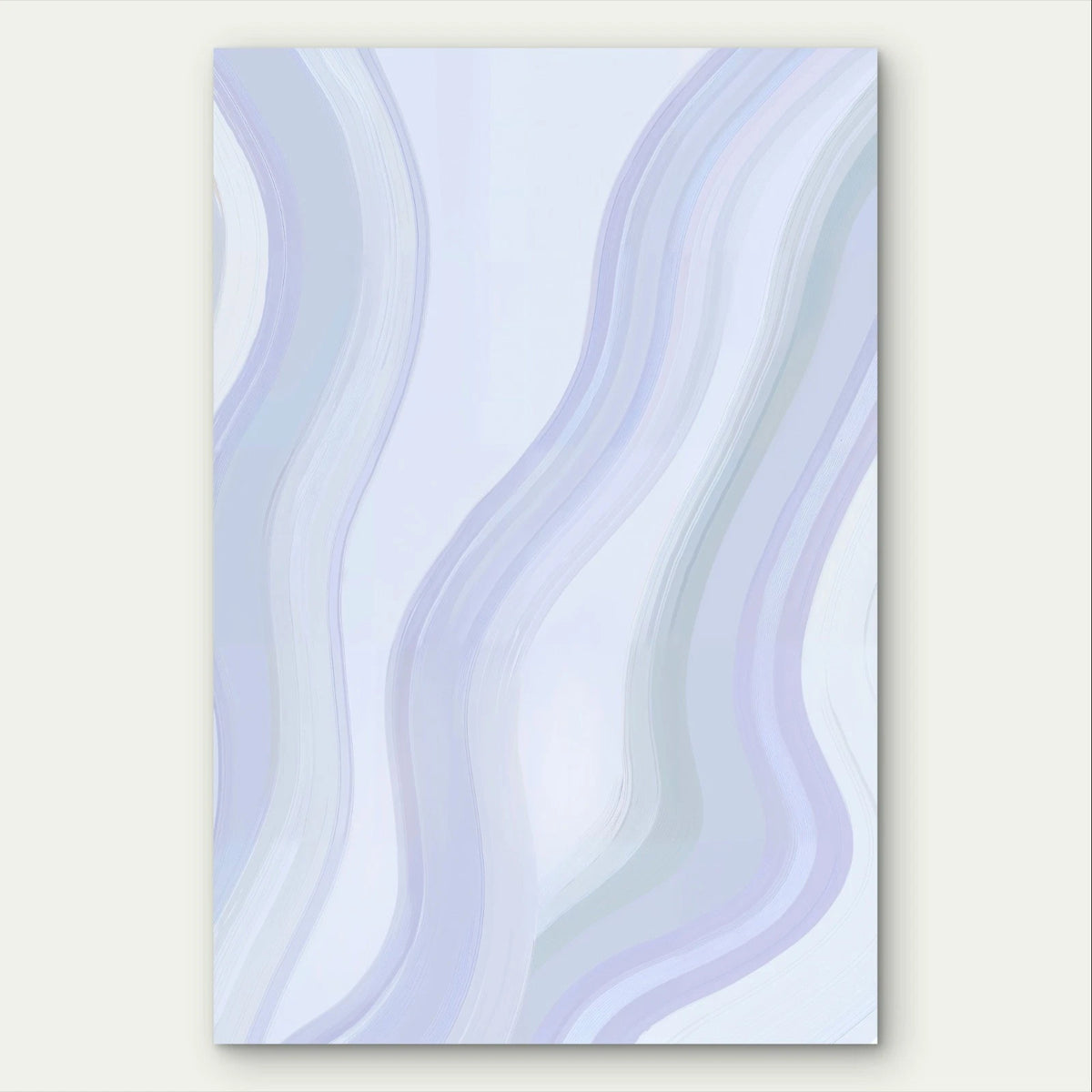 Minimalist Soft Blue and Lavender Fluid Wave 40x60cm Metal Print Ready to Hang