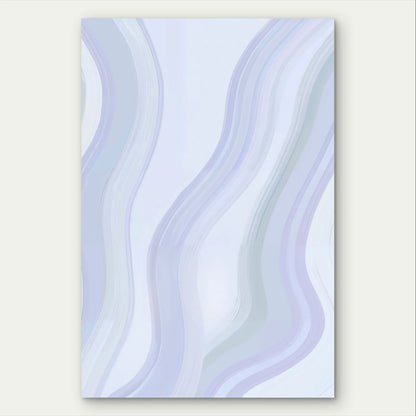 Minimalist Soft Blue and Lavender Fluid Wave 40x60cm Metal Print Ready to Hang