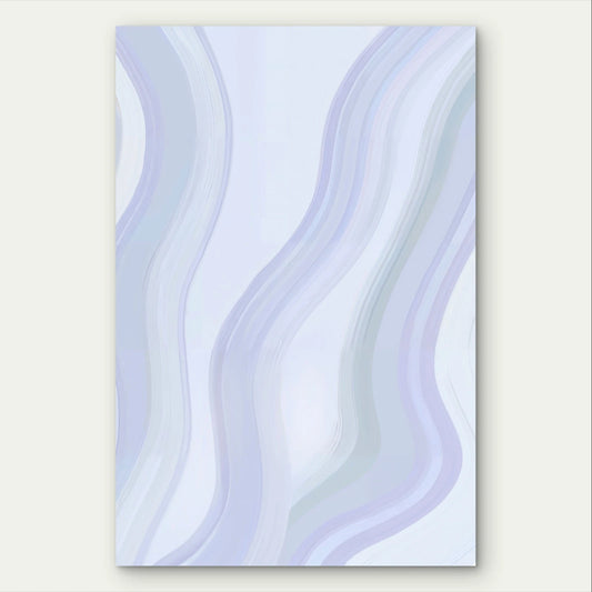 Minimalist Soft Blue and Lavender Fluid Wave 40x60cm Metal Print Ready to Hang