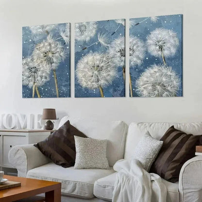 3pcs Classic Dandelion Botanical Print Wall Art Set Canvas Framed 40x60cm - High Quality Print 100% Australian Made Wall Canvas Ready to Hang