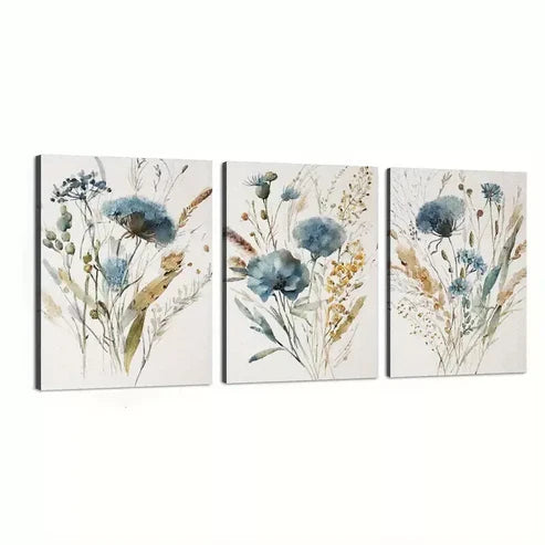 3pcs Minimalist Botanical Country Decor Wall Art Set Canvas Framed 60x90cm - High Quality Print 100% Australian Made Wall Canvas Ready to Hang