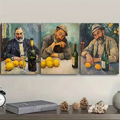 3pcs Drunk man Trio With Lime Wall Art Set Canvas Unframed - High Quality Print 100% Australian Made Wall Canvas