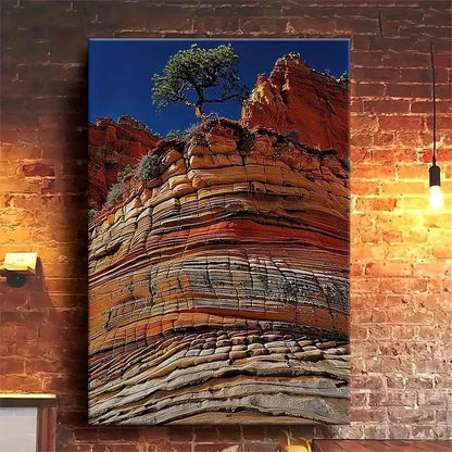 Scarlet Cliffs Vibrant Landscape 40x60cm Metal Print Ready to Hang