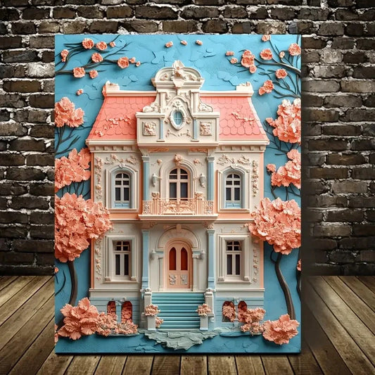 Beautiful eart Blossoms Measuring Painting 40x60cm Metal Print Ready to Hang