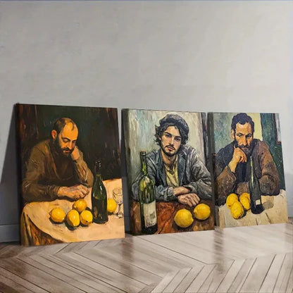 3pcs Drunk Man Wall Art Set Canvas Unframed - High Quality Print 100% Australian Made Wall Canvas