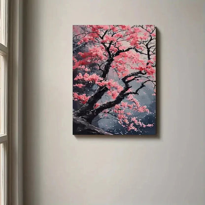 Beautiful Cherry Blossom In Monotones Painting  60x90cm Metal Print Ready to Hang