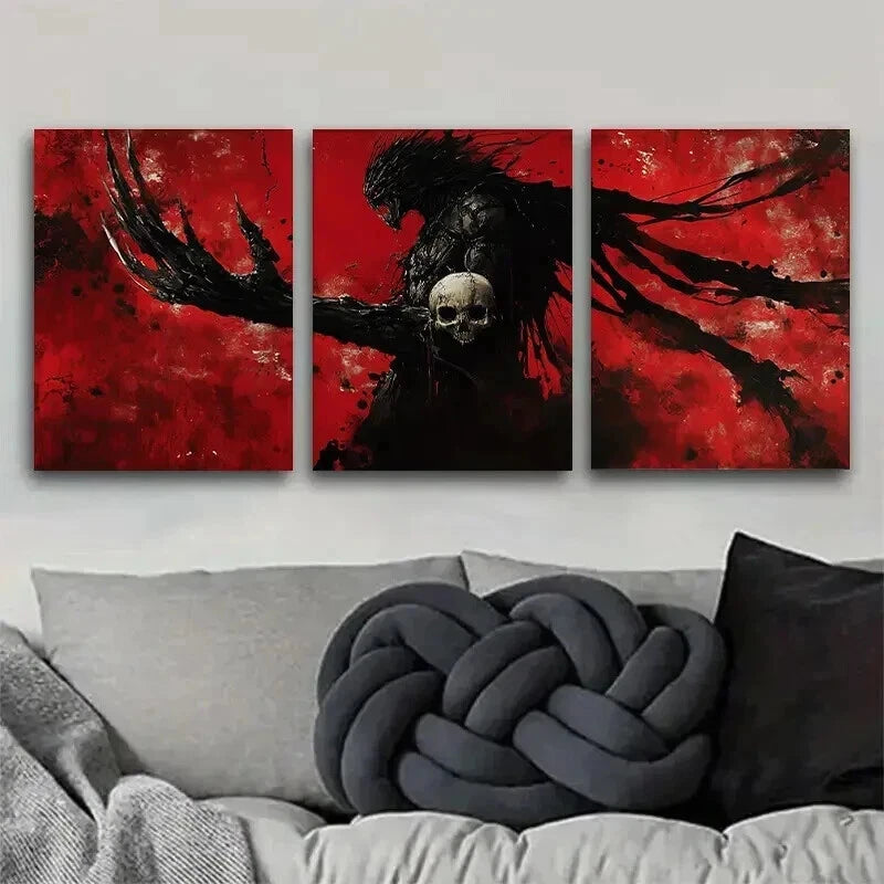 3pcs Dark Fantasy Mysterious Shadowy Perfect Wall Art Set Canvas Framed 40x60cm - High Quality Print 100% Australian Made Wall Canvas Ready to Hang