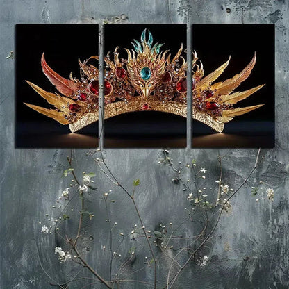 3pcs Decorative Crown Canvas Framed 60x90cm - High Quality Print 100% Australian Made Wall Canvas Ready to Hang