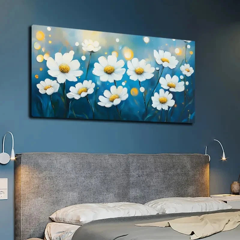 Light Dot Flower Series Wall Art canvas office home room framed 120x60cm