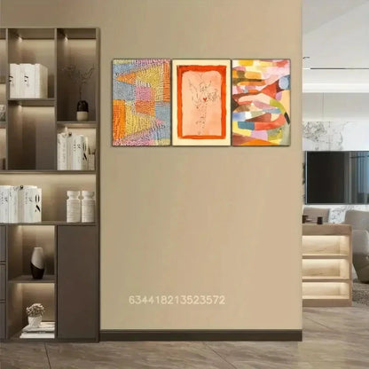 3pcs Abstract Style Geometric Line Art Metal Print Ready to Hang Art