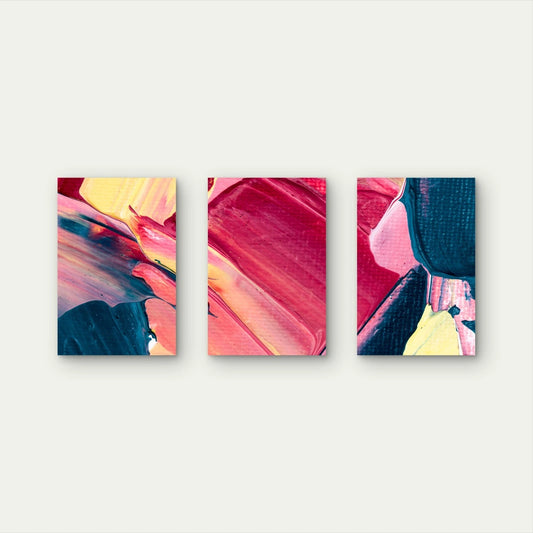 3pcs Abstract Textured Acrylic Art Wall Art Set Canvas Framed 60x90cm - High Quality Print 100% Australian Made Wall Canvas Ready to Hang