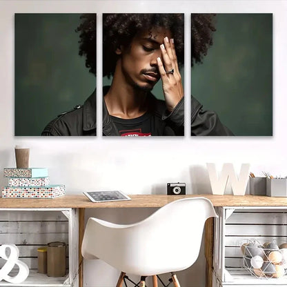 3pcs Men in Africa Are Wall Art Set Canvas Framed 40x60cm - High Quality Print 100% Australian Made Wall Canvas Ready to Hang