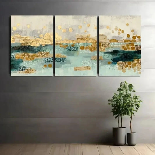 3pcs Coastal Landscape Abstract Beach Scene Metal Print Ready to Hang Art