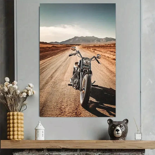 Vintage Motorcycle Classic Ride Minimal Style Art Poster 40x60cm Metal Print Ready to Hang