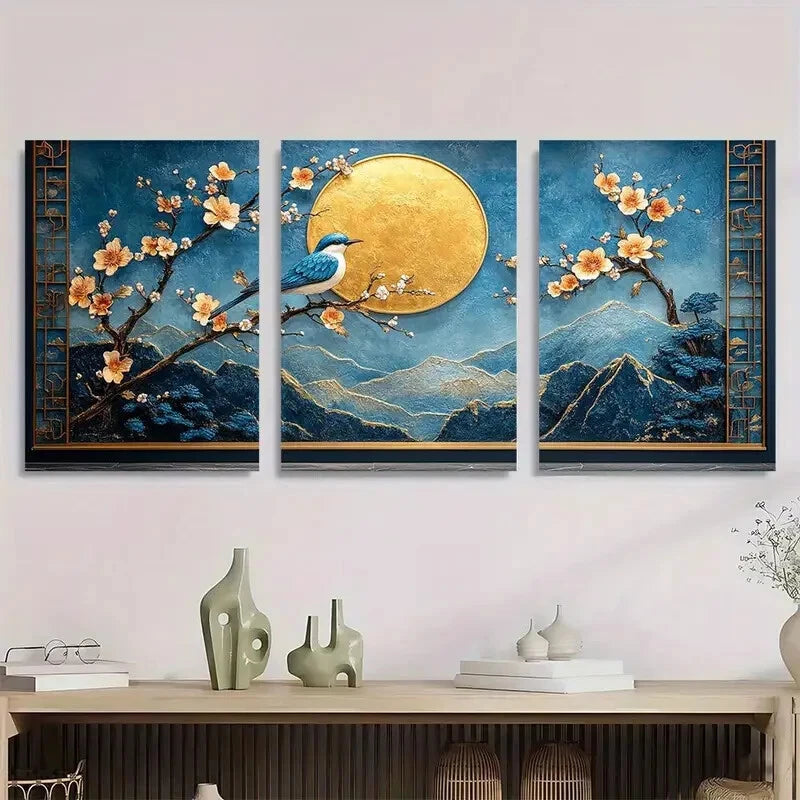 3pcs Style Modern Animal Themed Metal Print Ready to Hang Art