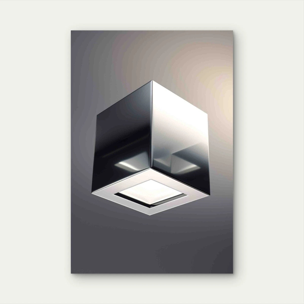 Abstract Metallic Cube 60×90cm Metal Print Ready to Hang