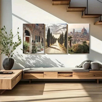 3pcs Florence Baldini Garden Art Painting Wall Art Set Canvas Framed 40x60cm - High Quality Print 100% Australian Made Wall Canvas Ready to Hang