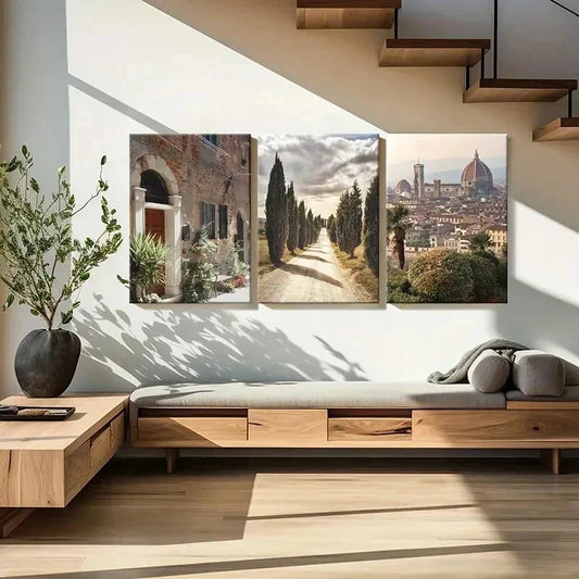 3pcs Florence Baldini Garden Art Painting Wall Art Set Canvas Framed 40x60cm - High Quality Print 100% Australian Made Wall Canvas Ready to Hang