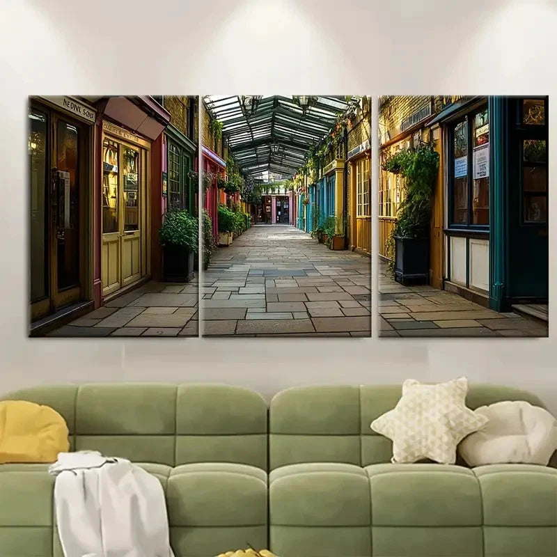 3pcs Covent Garden London Travel Metal Print Ready to Hang Art