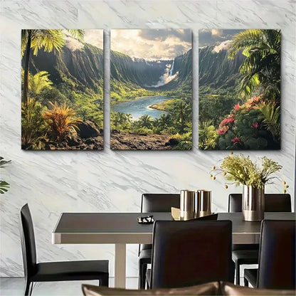 3pcs Hawaii Volcanoes National Vibrant Park Metal Print Ready to Hang Art
