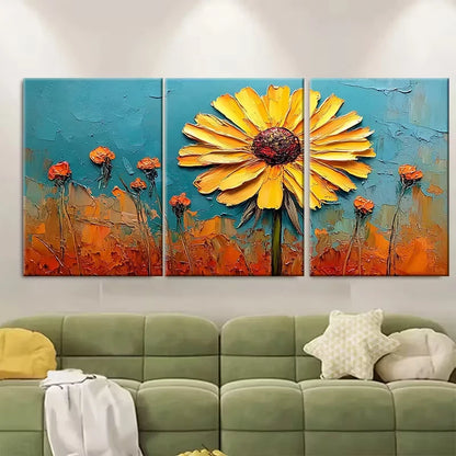 3pcs Dandelion Art Floral Impasto Metal Print Ready to Hang Art