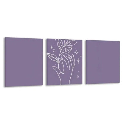 3pcs A Gentle Hand Holding The Cosmos   Wall Art Set Canvas Framed 60x90cm - High Quality Print 100% Australian Made Wall Canvas Ready to Hang