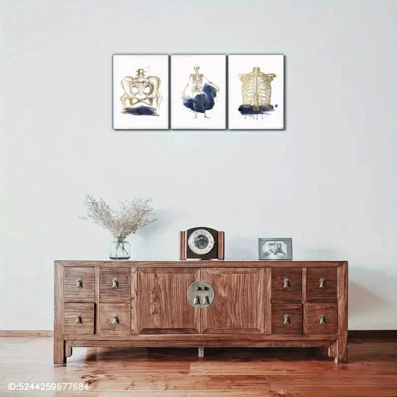 3pcs Medicine Print Physical Relax Orthopedic Metal Print Ready to Hang Art