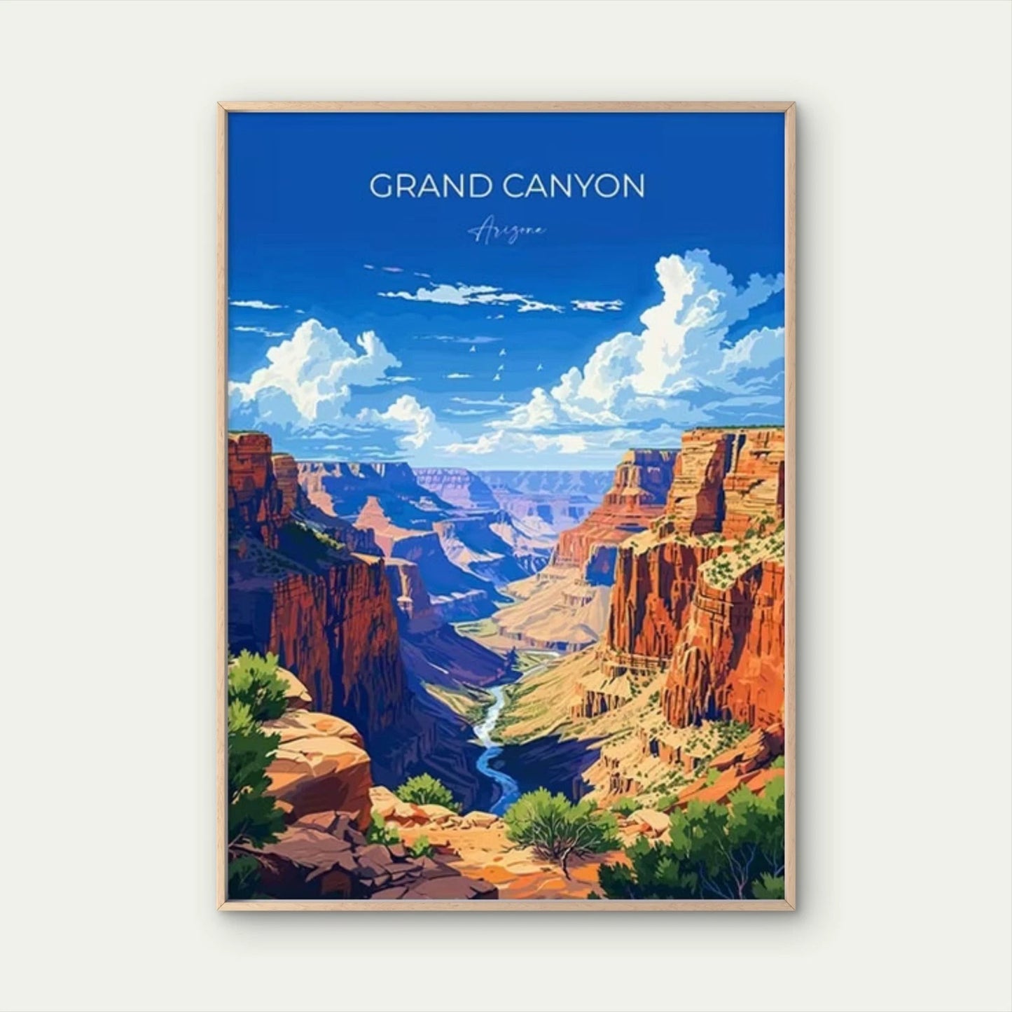 Grand Canyon Landscape Decor Travel Poster Print Wall Art