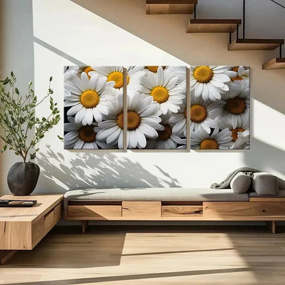 3pcs Vibrant Daisy & Chrysanthemum Flower Wall Art Set Canvas Framed 40x60cm - High Quality Print 100% Australian Made Wall Canvas Ready to Hang