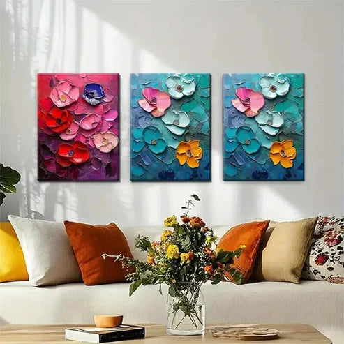 3pcs Vibrant Poppies Nature Beauty Perfect Wall  Art Set Canvas Unframed - High Quality Print 100% Australian Made Wall Canvas