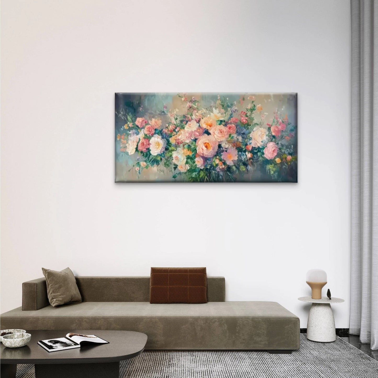 Flower A Vase Floral Wall Art Canvas Office Home Room Framed 120x60cm