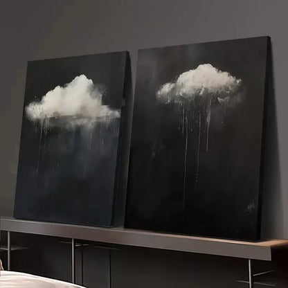 2pcs Decoration Oil Painting, Gothic Abstract Clouds Canvas Framed 50x75cm - High Quality Print 100% Australian Made Wall Canvas Ready to Hang - Bella Home Decor